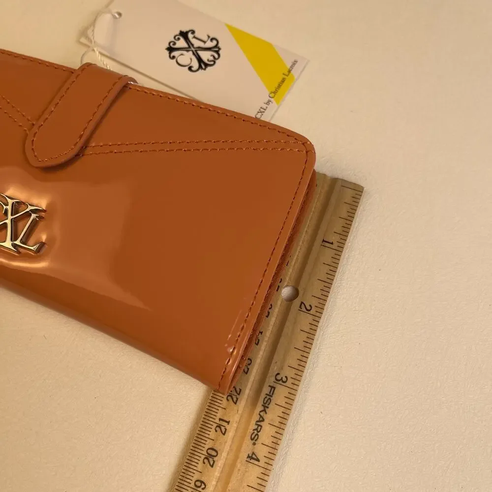 CXL Christian Lacroix Metro Patent Bi-Fold Skinny Wallet Tango NWT $48